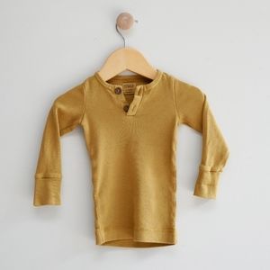 KidWild Vintage Henley Top Ochre 6-12 months